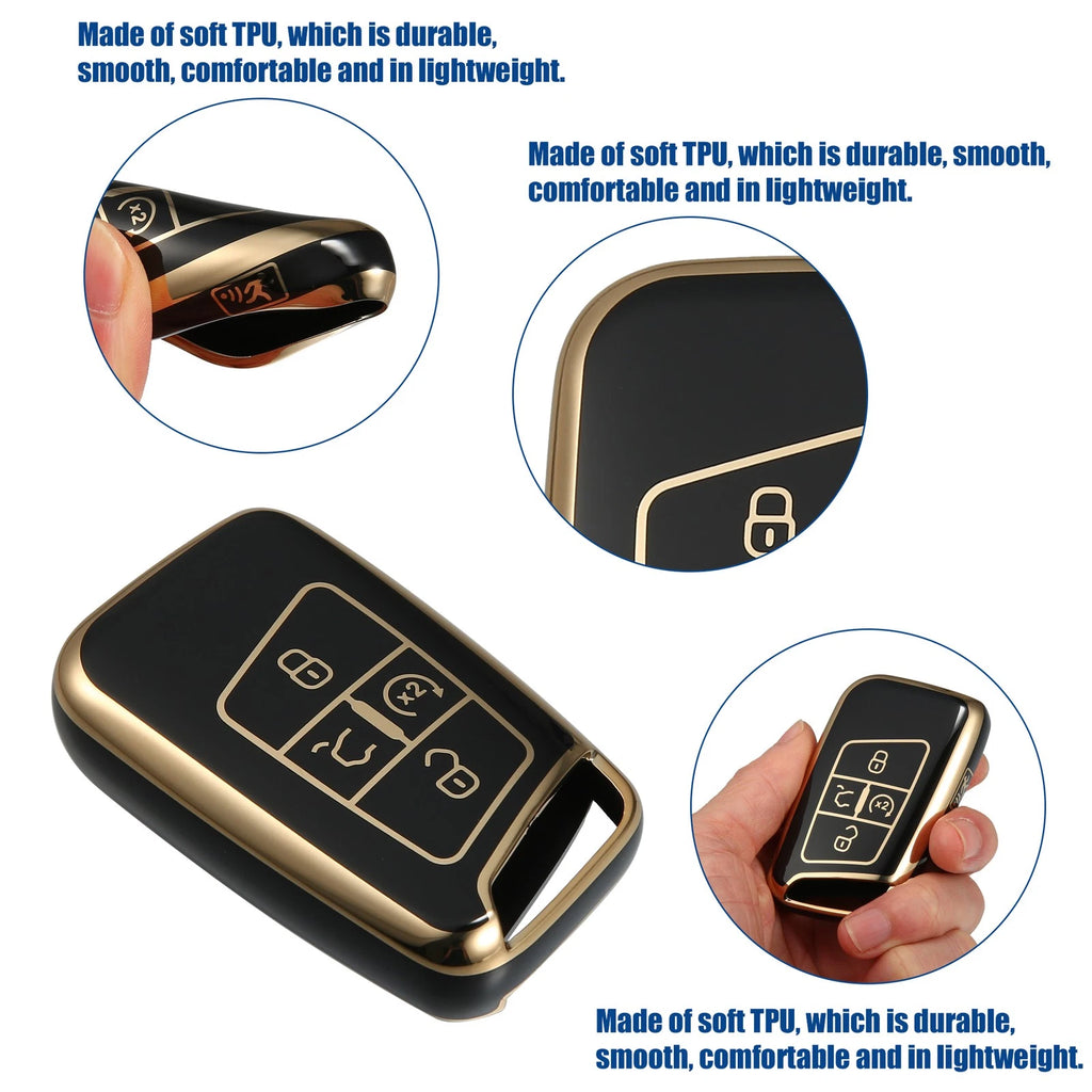 Keyless Entry Remote Cover Black 4 Button for Volkswagen Jetta (2018–2023)