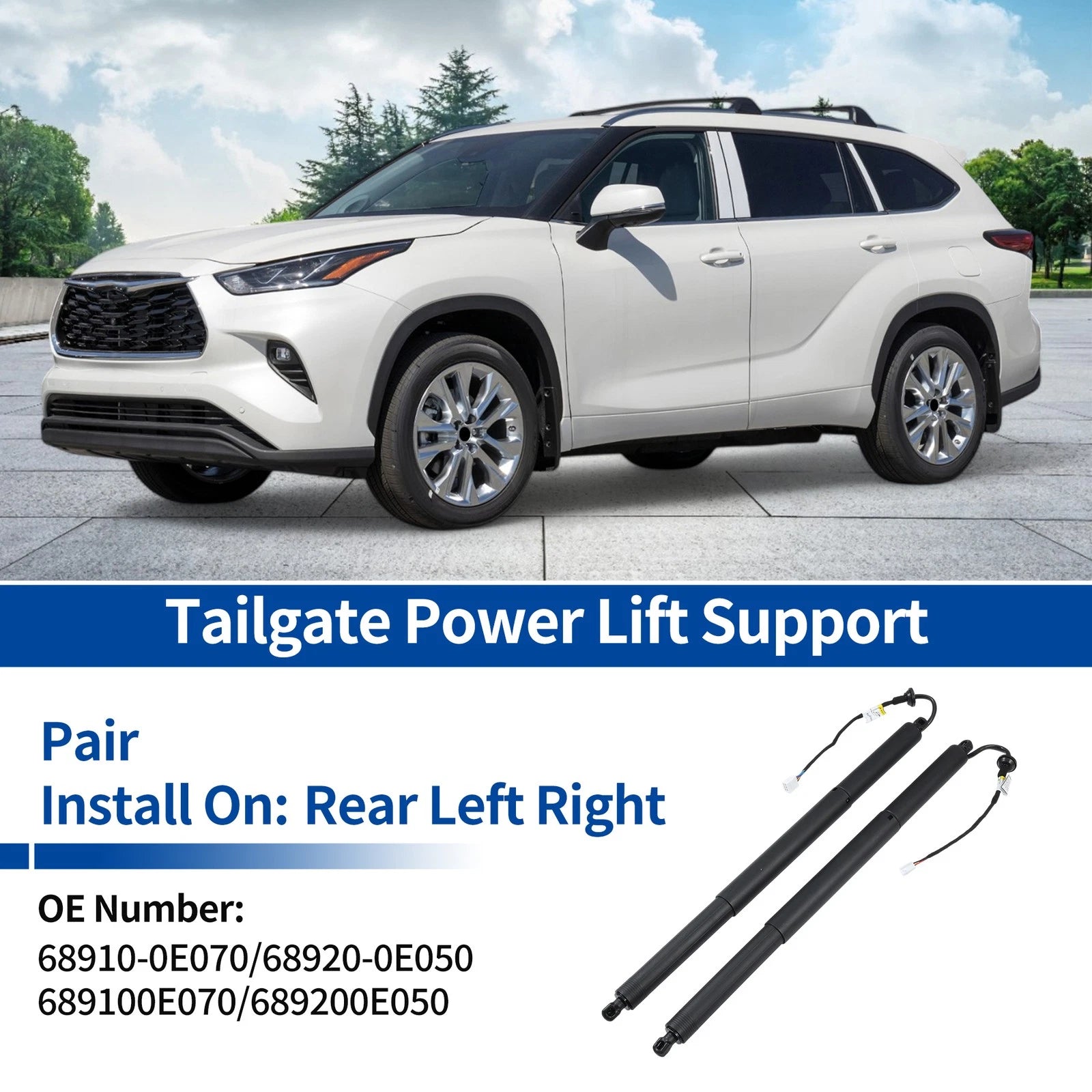 LH RH Tailgate Power Lift Support for Toyota Highlander (2021–2023)