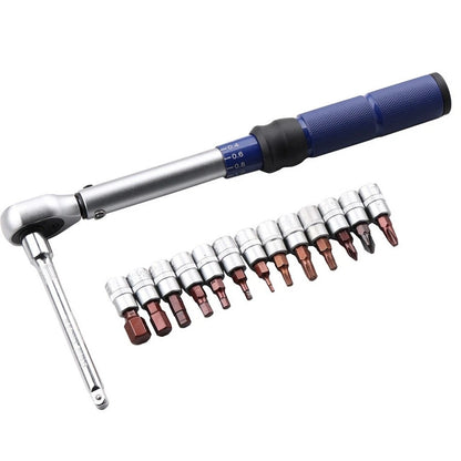 15-Pc Torque Wrench Set 1/4 Inch Drive 2-24 N.m Range