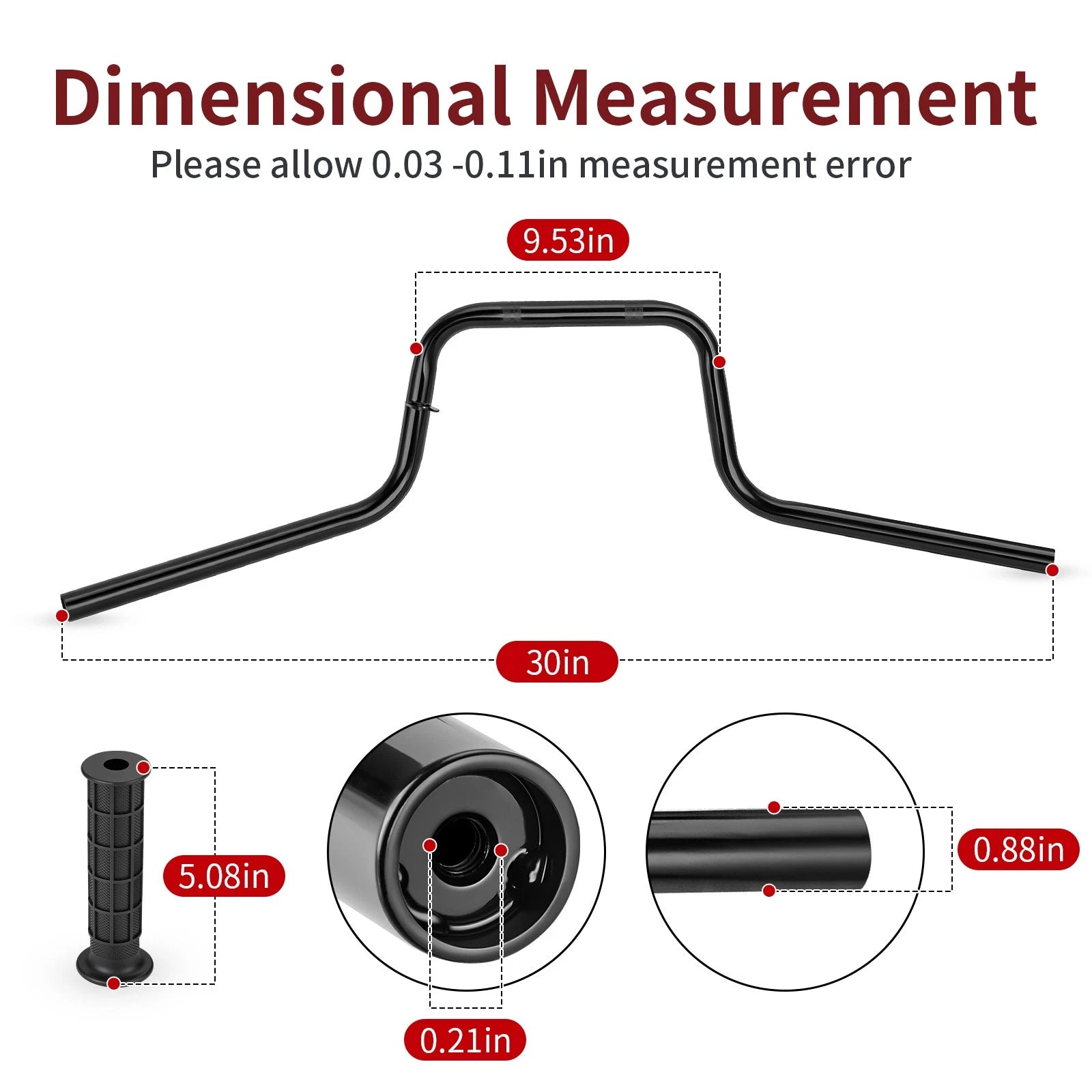 Handlebar with Grips & End Guard for Honda Foreman 500 TRX500TM (2005–2006)