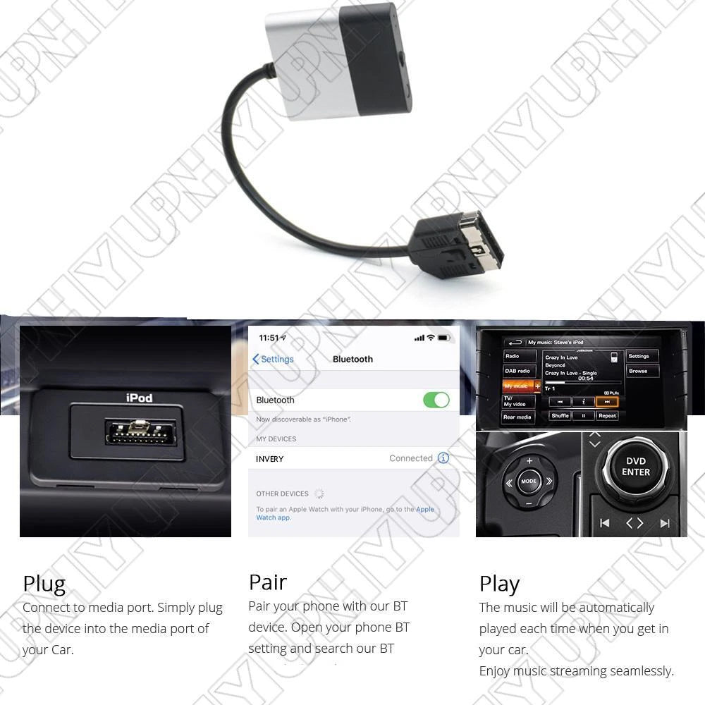 30 Pin Bluetooth AUX Adapter for Land Rover LR4 (2010–2016)