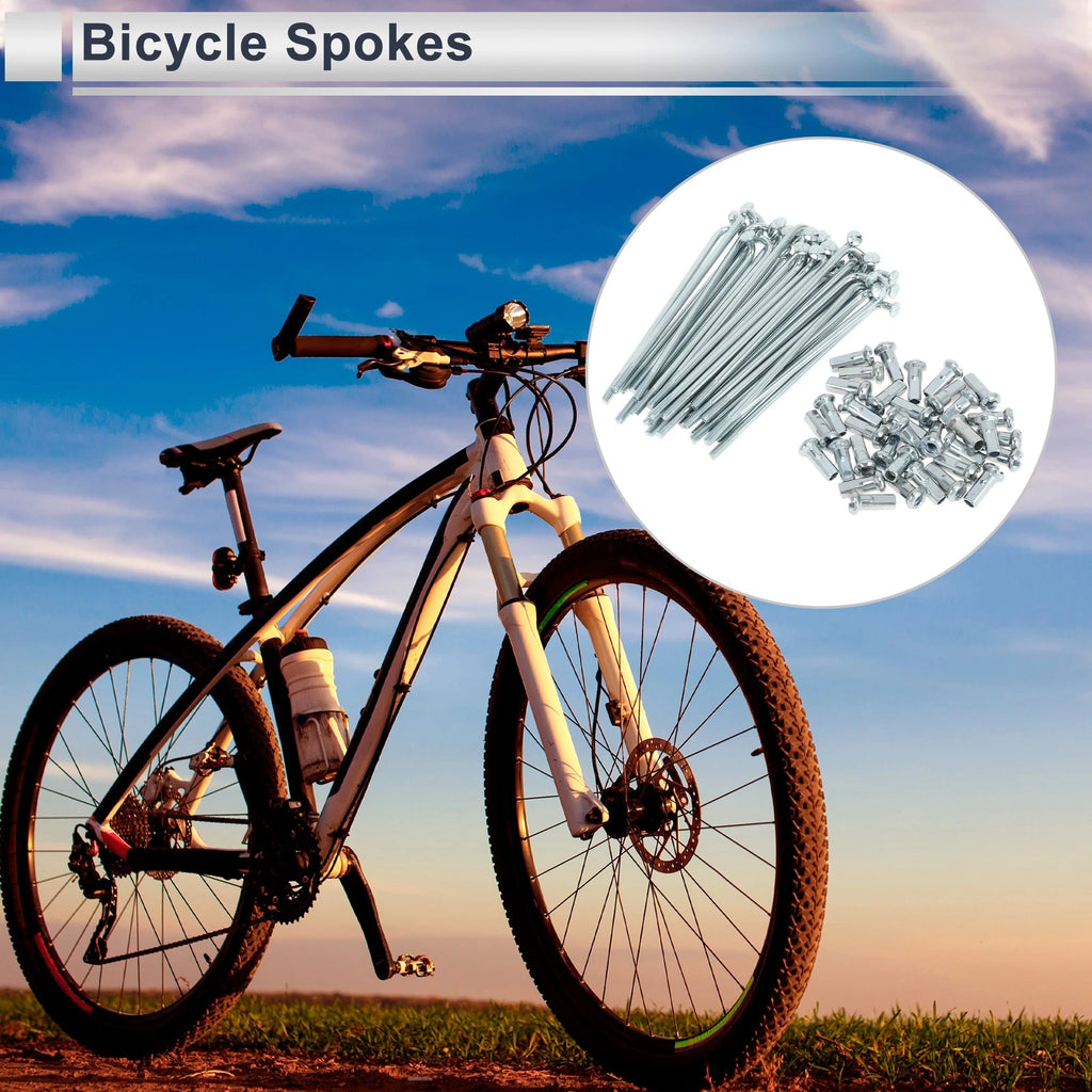 Bicycle Spokes Nipple Replacement Set 83mm Carbon Steel Galvanized (Universal)