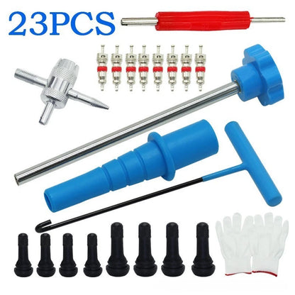 Valve Stem Installation Tool Kit with Core Puller for Car Tires Maintenance