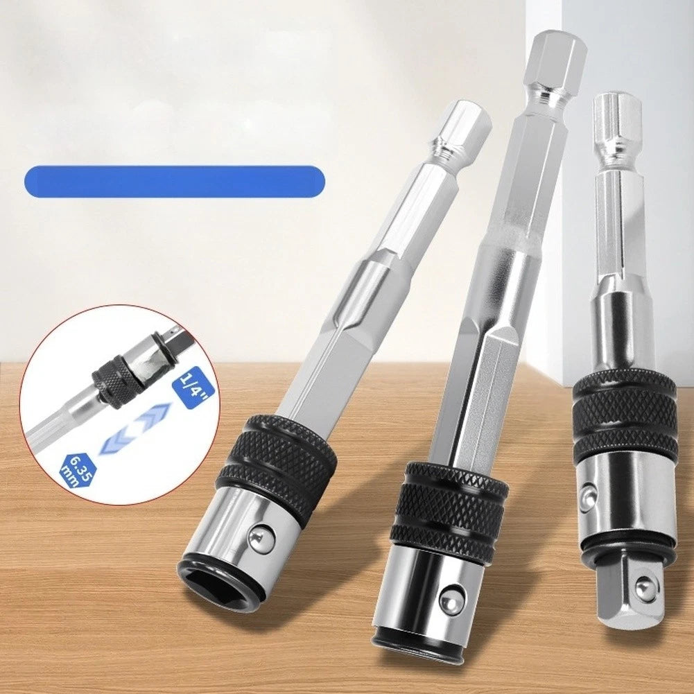 1/4in Hex Shank to Square Socket Converter Extension Bar for Drill Bits