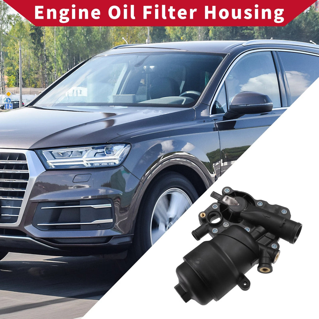 Engine Oil Filter Base Housing Assembly with Seals for Audi A6 A7 (2011–2018)