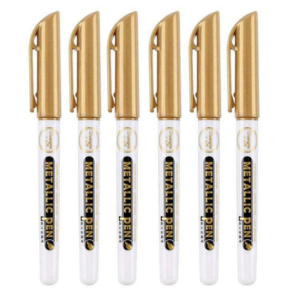 Set of 6 Metallic Permanent Markers for Epoxy Resin Art