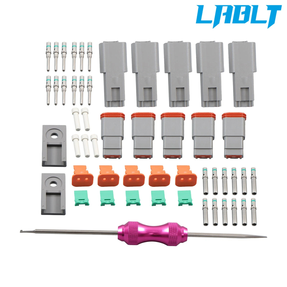 5Pcs 2Pin Waterproof Electrical Wire DT Connectors Size 16 for