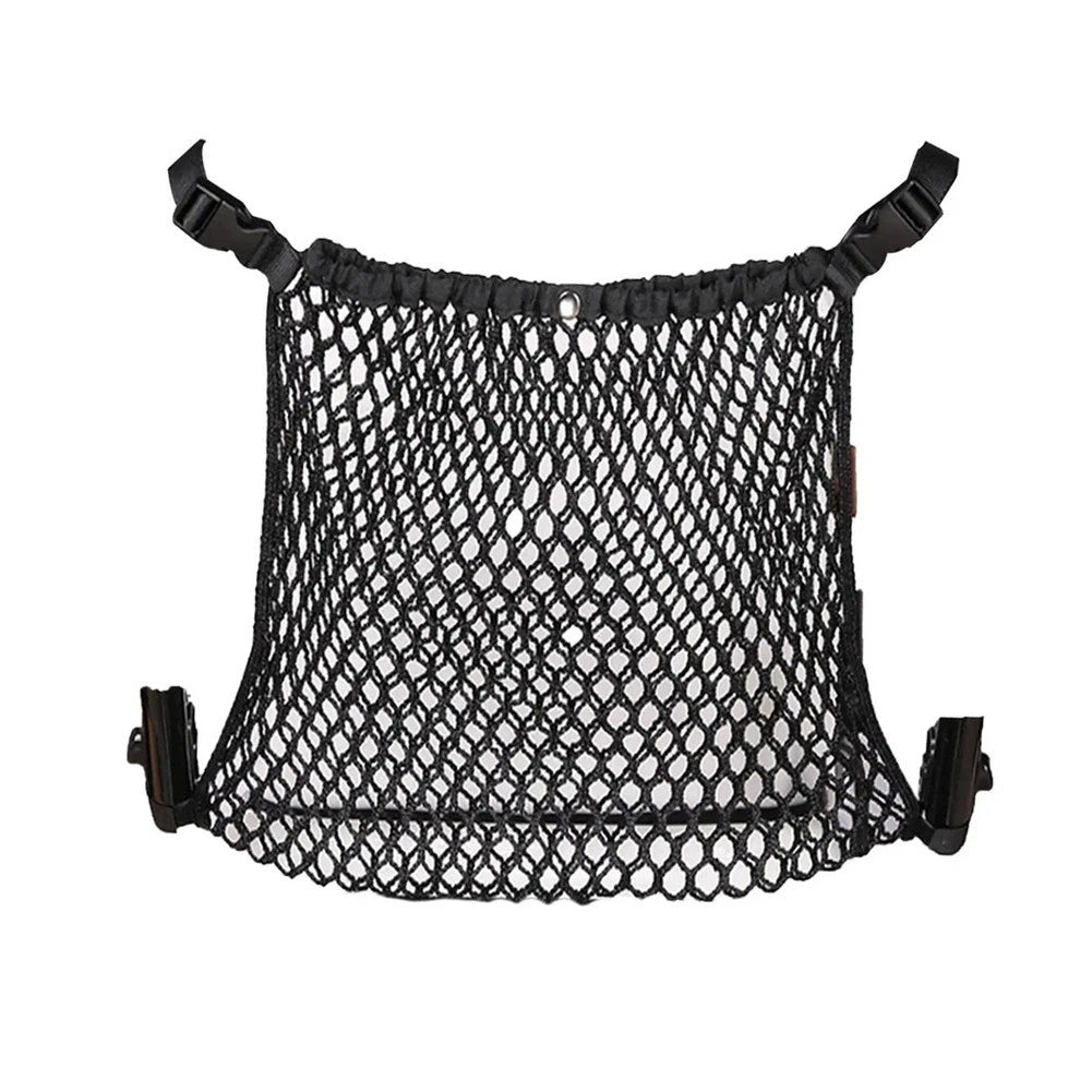 Mesh Hanging Stroller Organizer Bag for Diapers (Large Capacity, Adjustable)