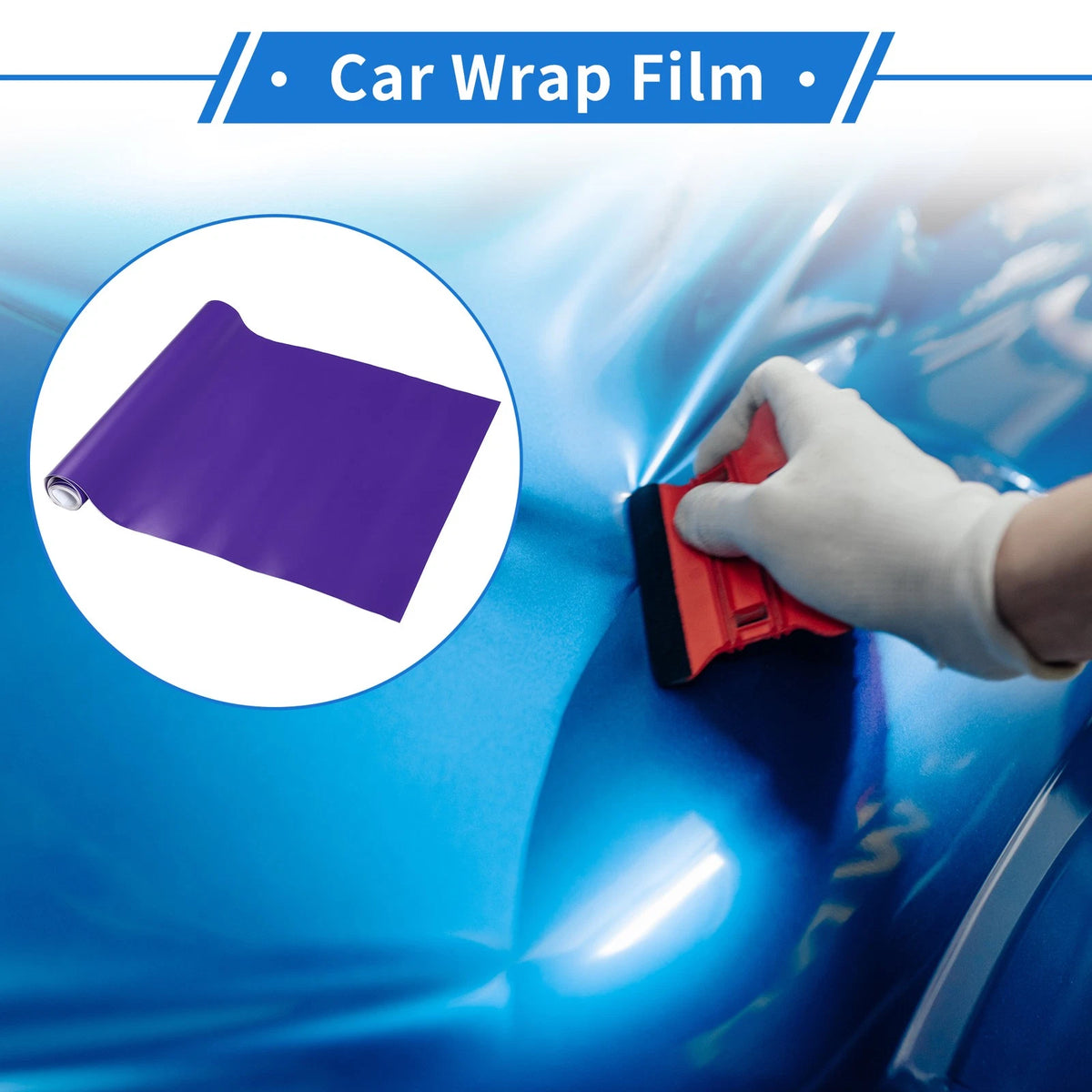 Matte Purple Car Wrap Film for Universal Vehicles (152x31cm)