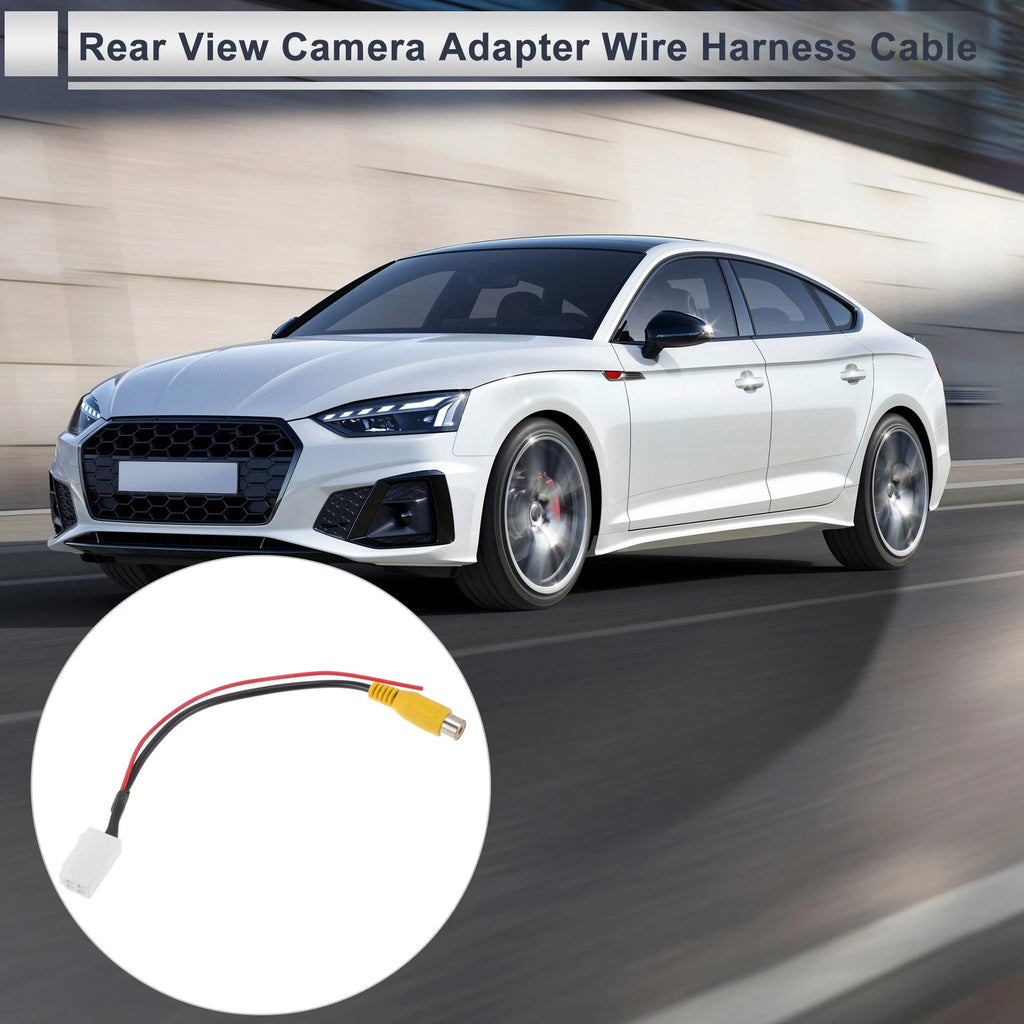 Rear View Camera Adapter Wire Harness Cable for Toyota RCA Black (1 Pair)