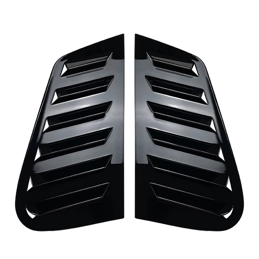 For VW Polo 9N 2001-2009 2x Rear Side Window Louver Vent Cover Trim Glossy Black
