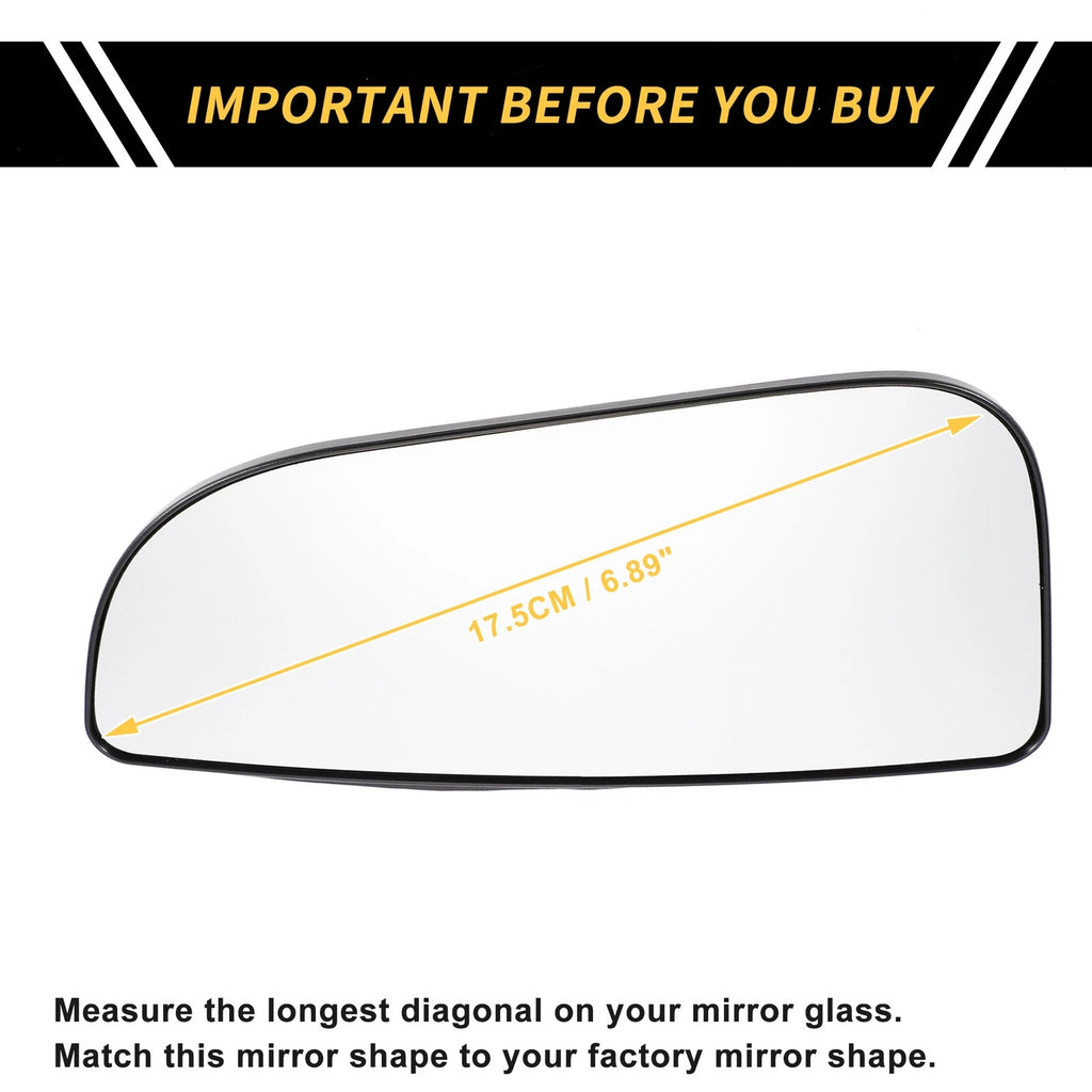 Non Heated Right Mirror Glass Replacement for Dodge Ram 1500 (2009–2018)