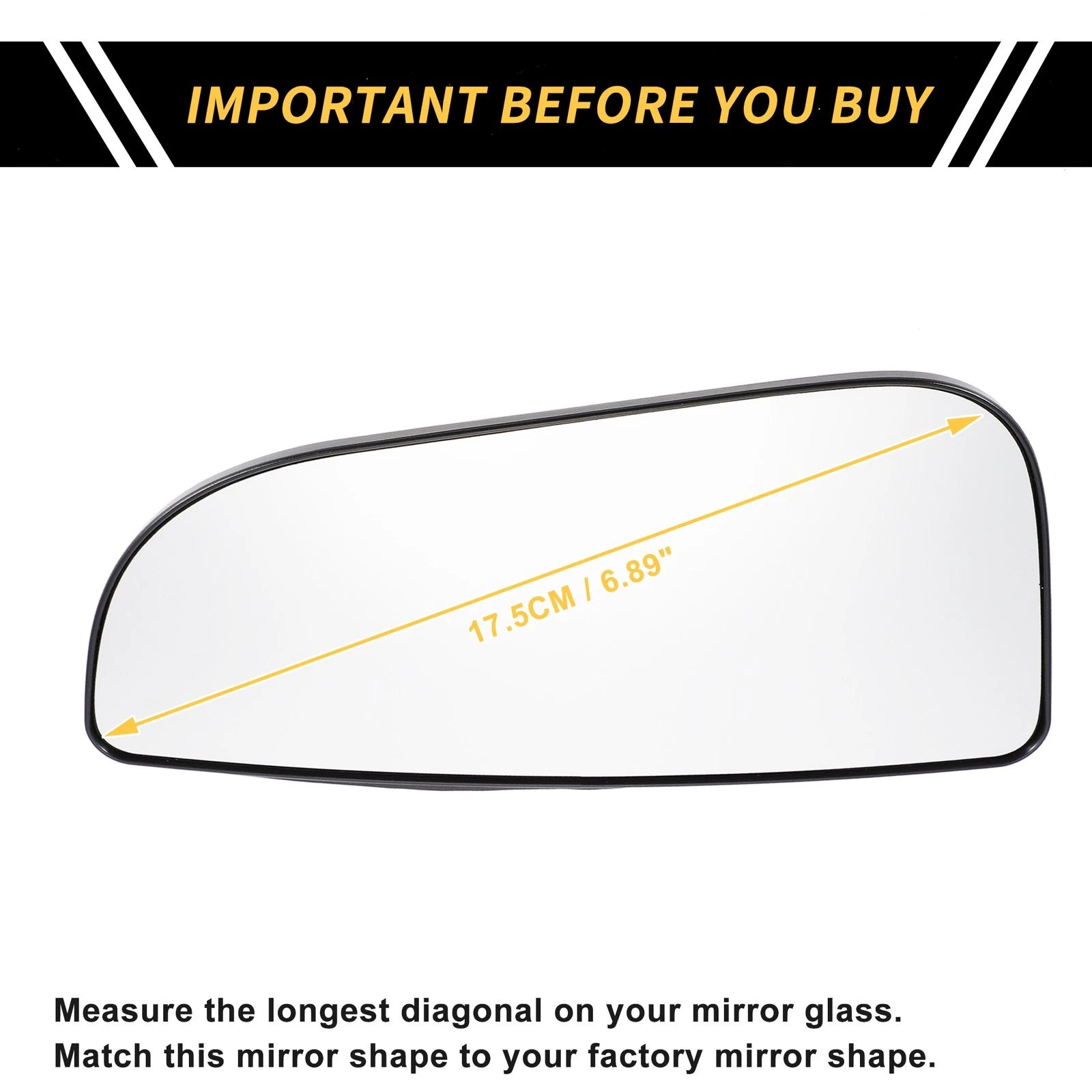 Non Heated Right Mirror Glass Replacement for Dodge Ram 1500 (2009–2018)