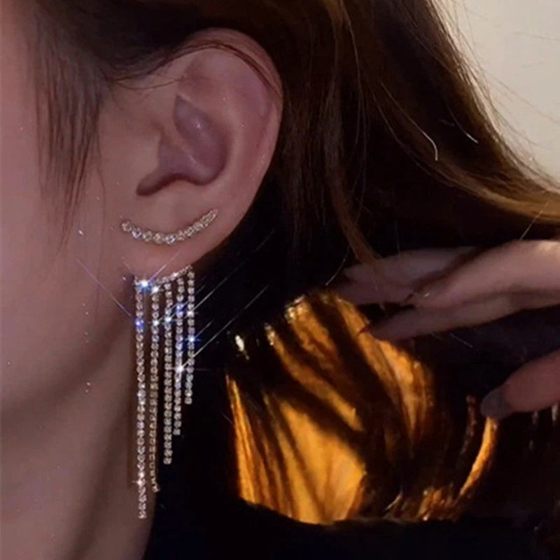 Set of 2 925 Silver Tassel Drop Dangle Earrings for Bride Wedding (2022)