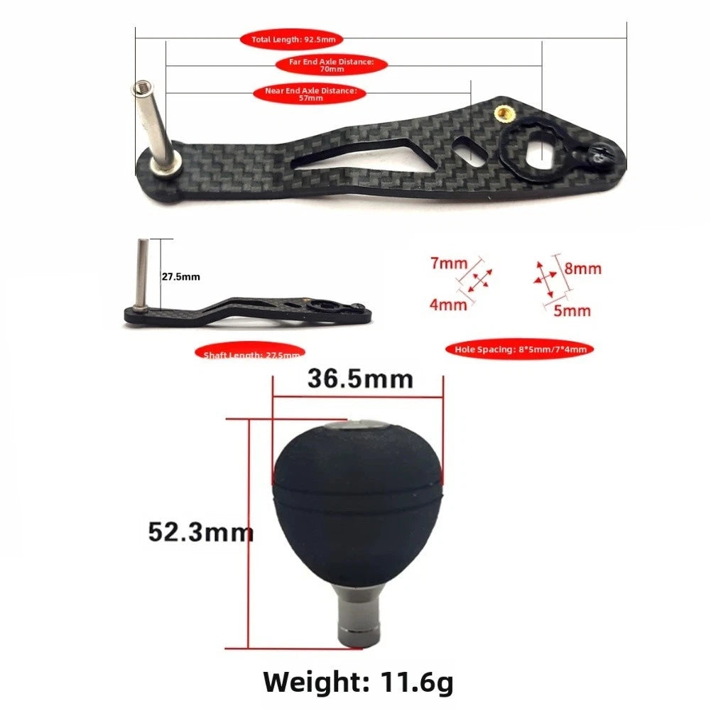 Carbon Single Arm Handle for DAIWA Casting Reels with EVA Knobs