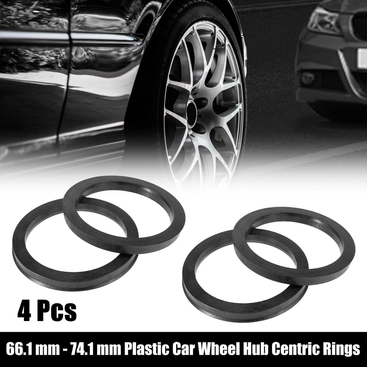 Set of 4 Hub Centric Rings for Car (87.1mm to 108mm)