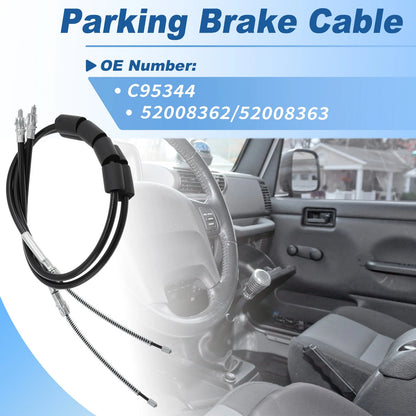 2Pcs Rear Parking Brake Cable for Jeep Wrangler TJ (1997–2006)