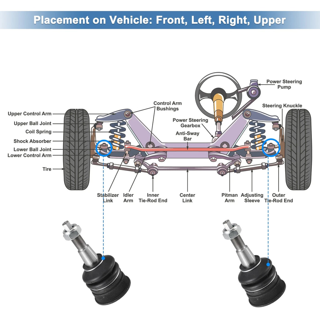 2pcs Upper Ball Joint No.K80604 for Jeep Commander (2006–2010)