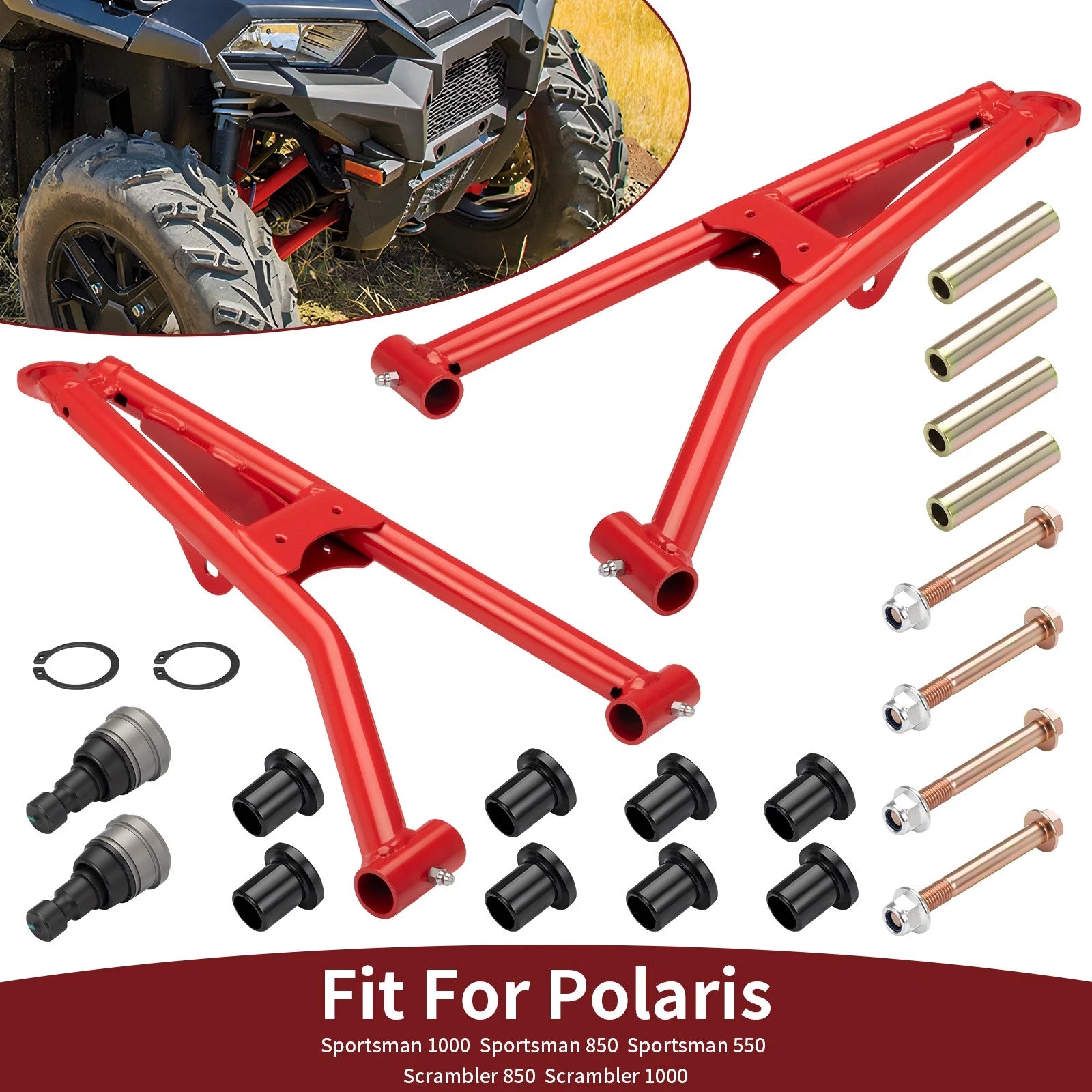 Set of 2 Upper A-Arms & Ball Joints for Polaris Sportsman 550 (2011–2014)