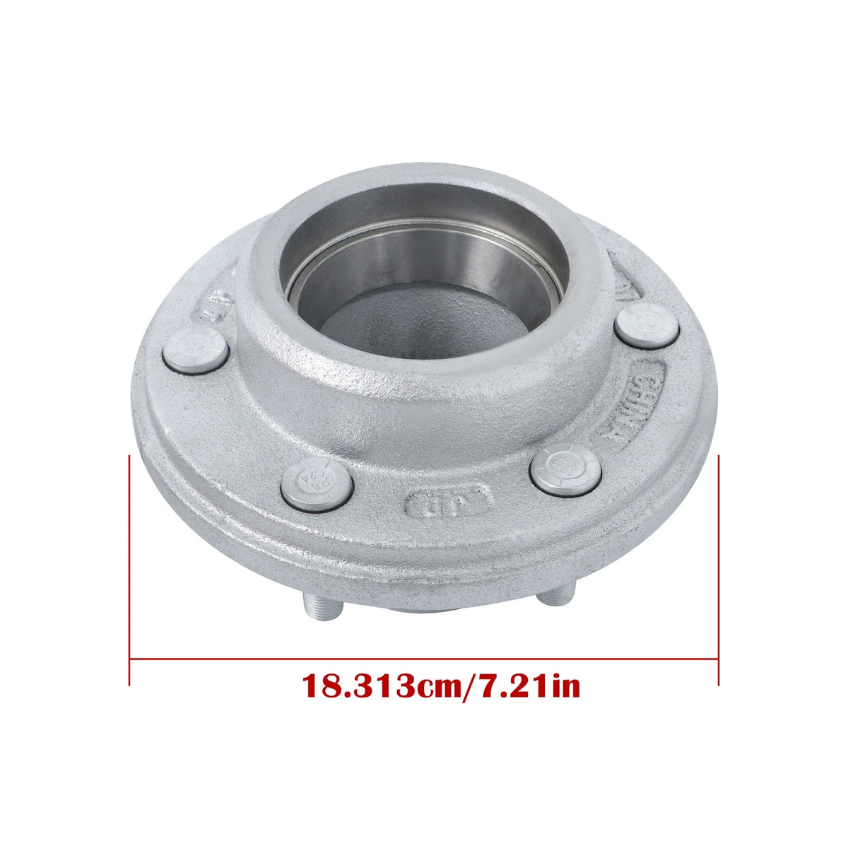 6 on 5.5" Galvanized Trailer Hub Kit for 5200-6000lbs Spindle w/ Bearings