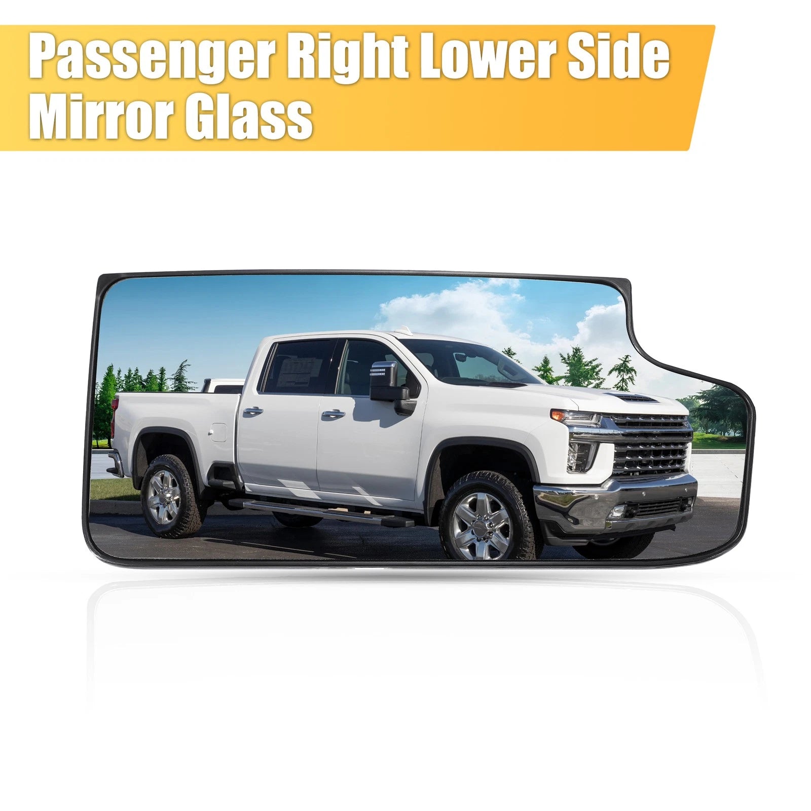 Passenger Right Tow Mirror Glass Lower Replacement for Chevy GMC 1500 (2007–2022)