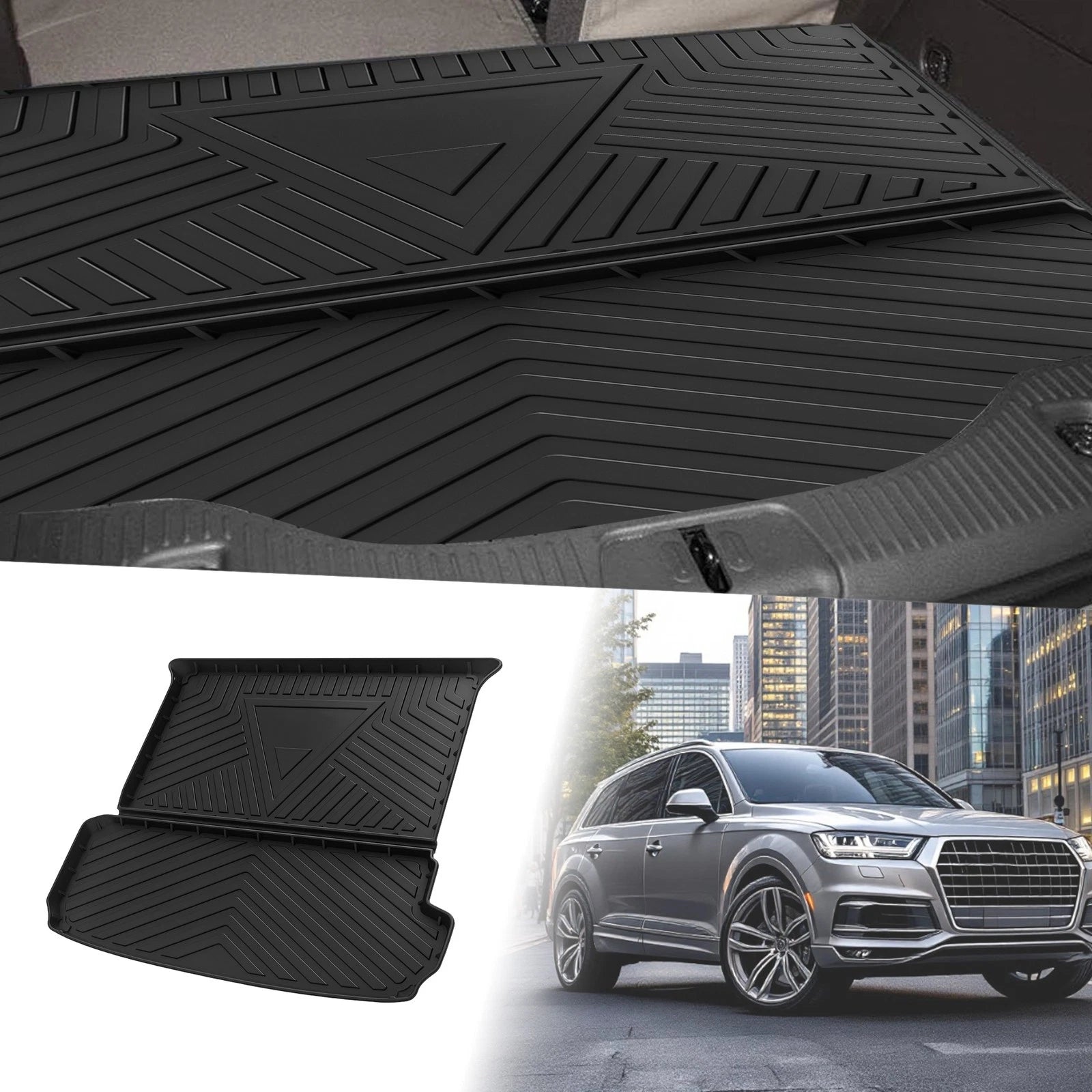Rear Trunk Mat TPE Flat Face for Audi Q7 (2016–2024) 1 Piece