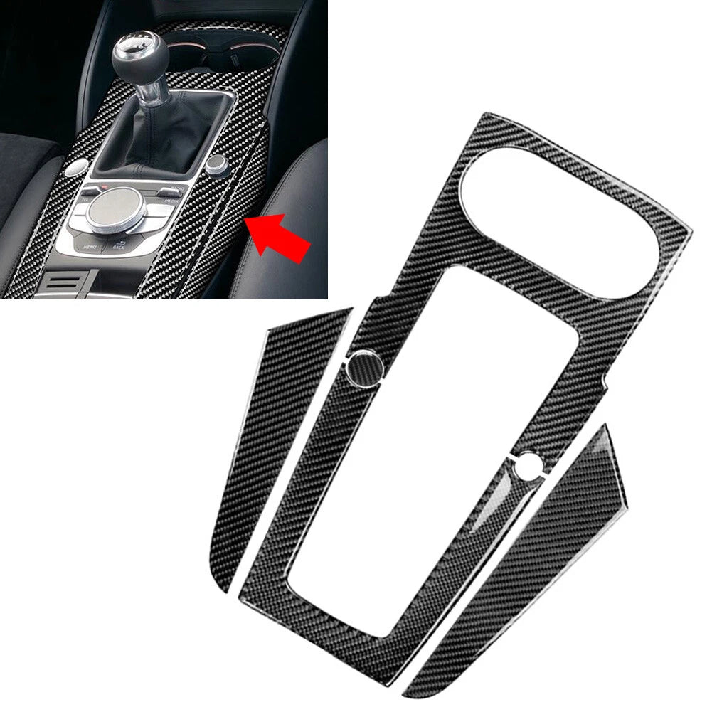 RHD Carbon Fiber Gear Shift Panel Cover Trim for Audi A3 S3 RS3 (2013–2020)
