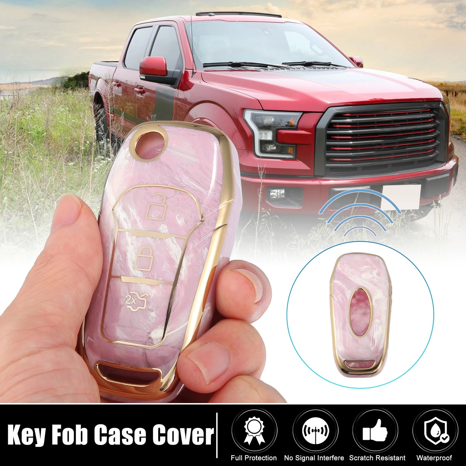 Key Fob Remote Shell TPU 3 Button Replacement for Ford F150 (2015–2018)