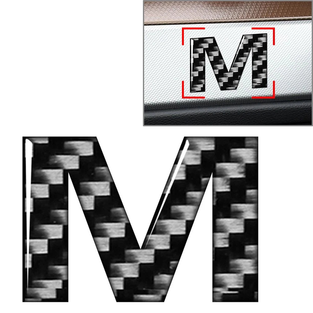 Carbon Black Door Wall Window Emblem Decals for