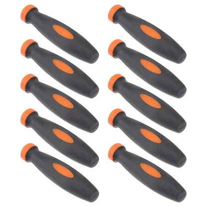 Set of 2 Rubber Handles for Practical File (Black/Orange)