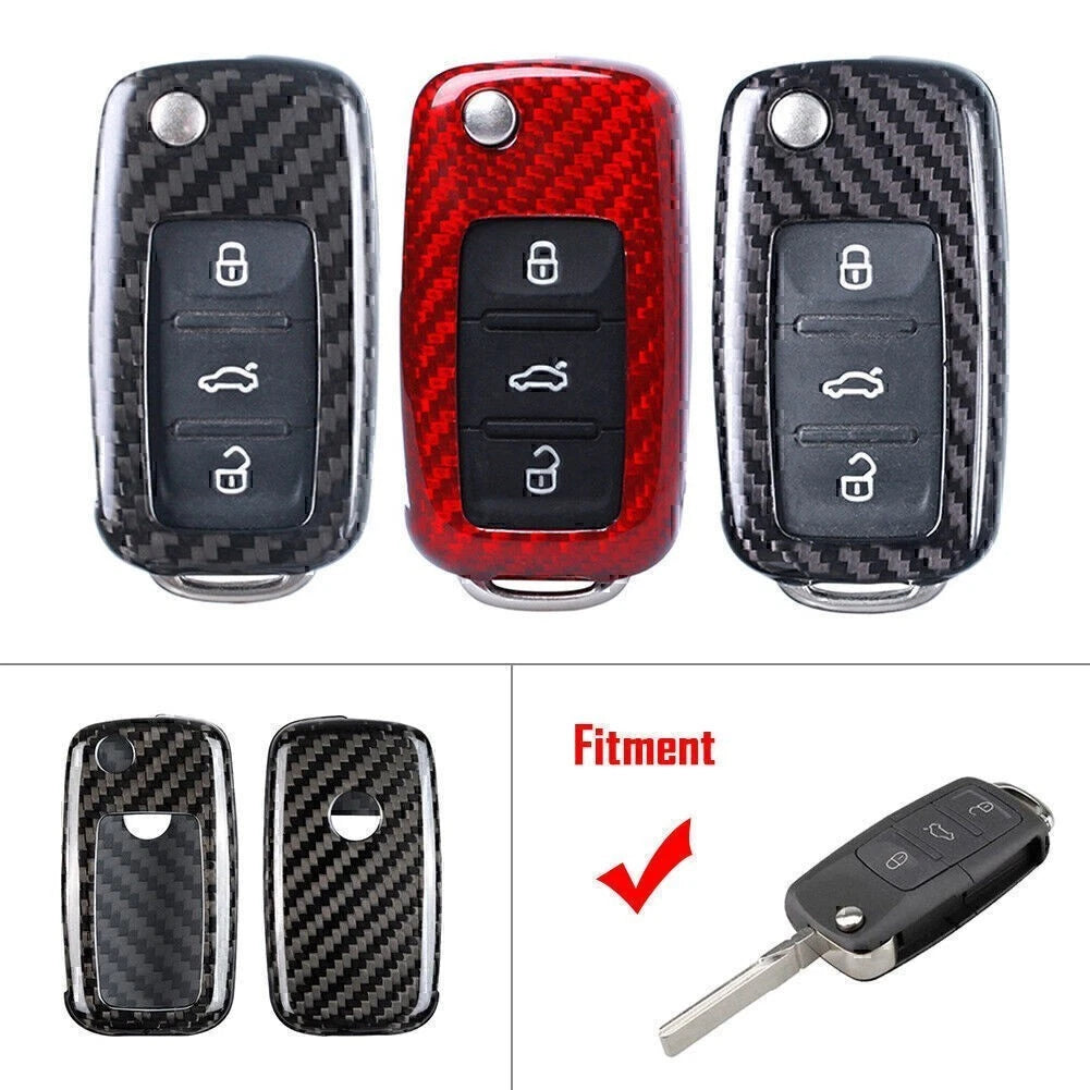Carbon Fiber Remote Key Shell Cover Case for VW Golf R32, Jetta, Rabbit (2006–2014)