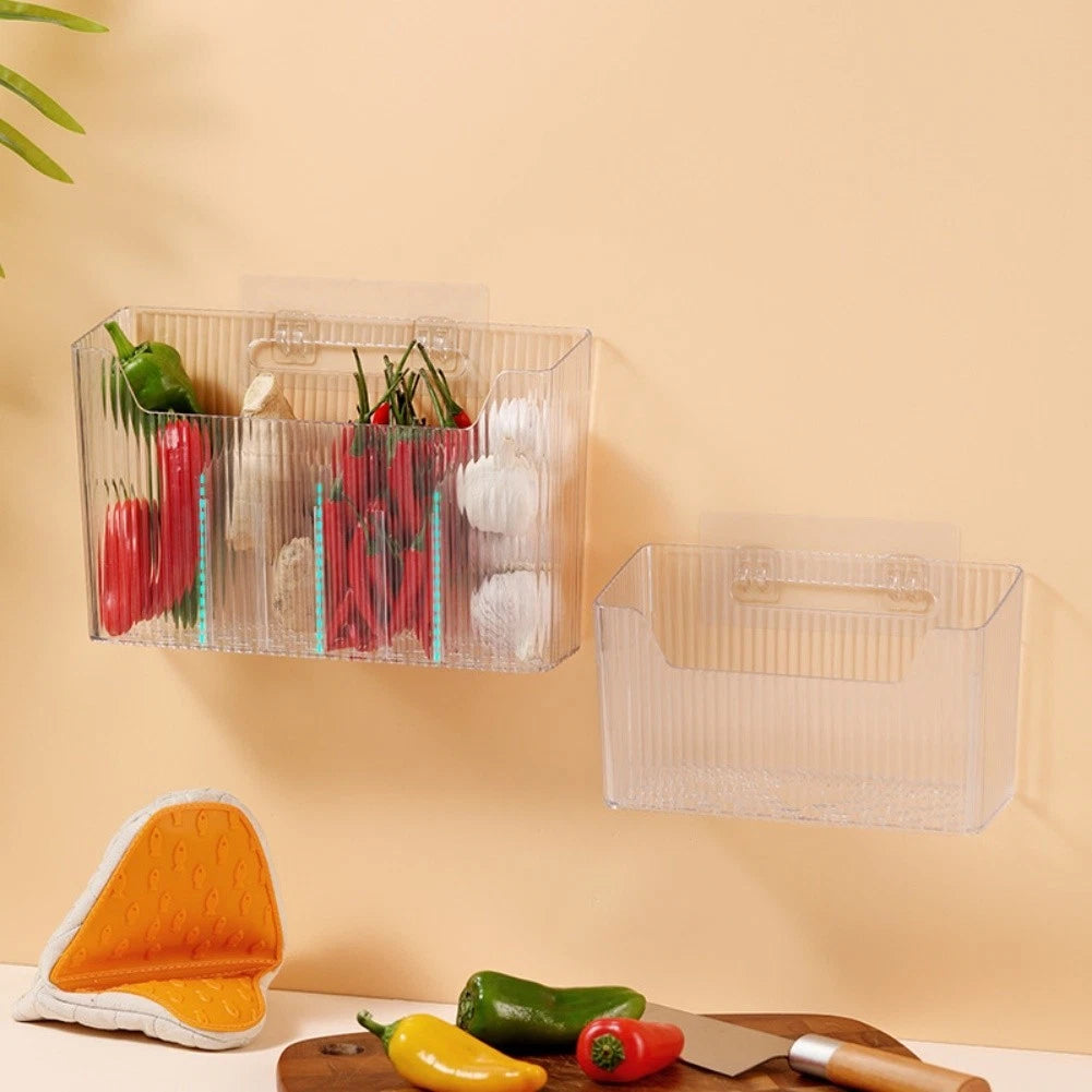 Wall Mounted Kitchen Storage Box with Drain Holes for Fruit Use