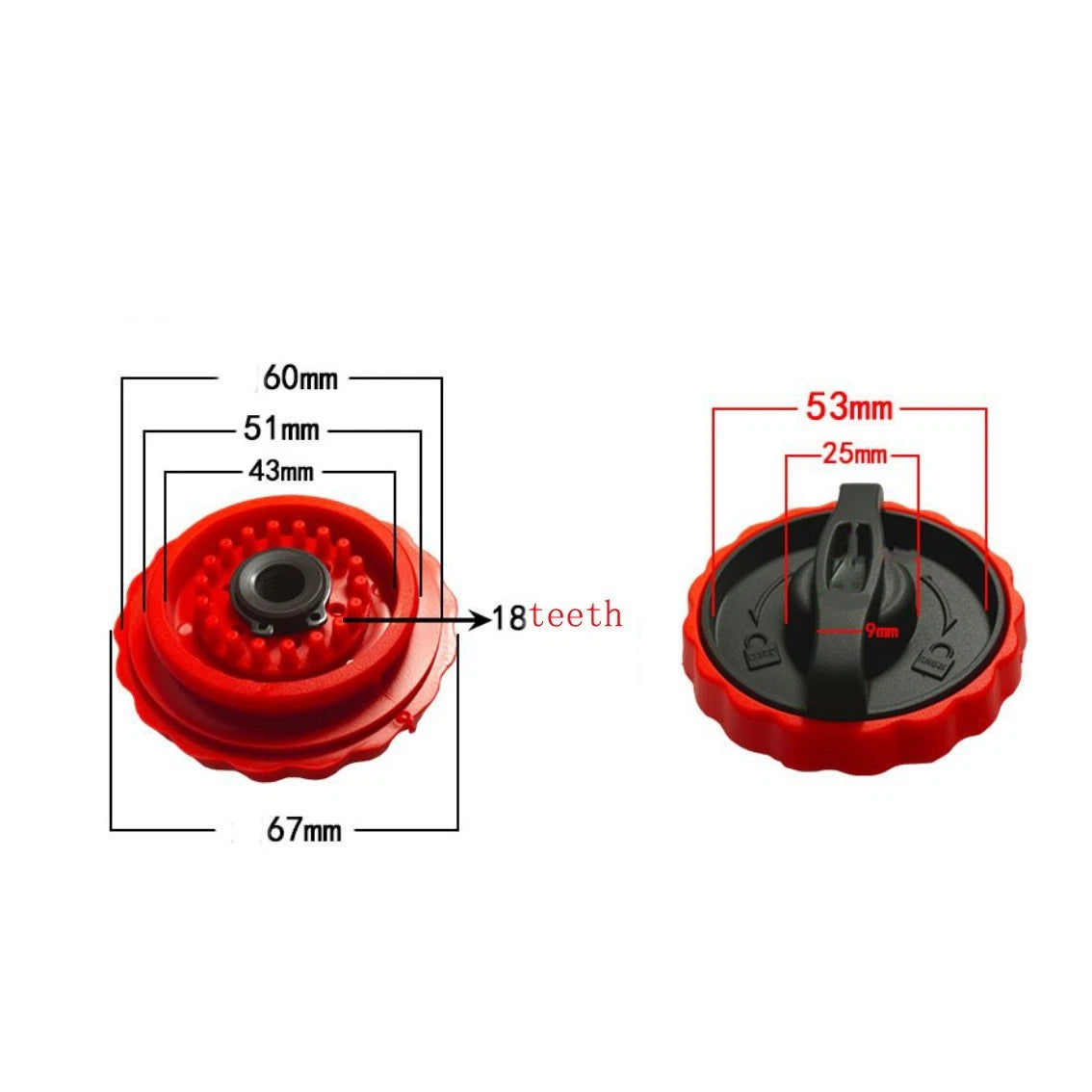 Chainsaw Regulator Knob 18 Tooth Alloy Red for
