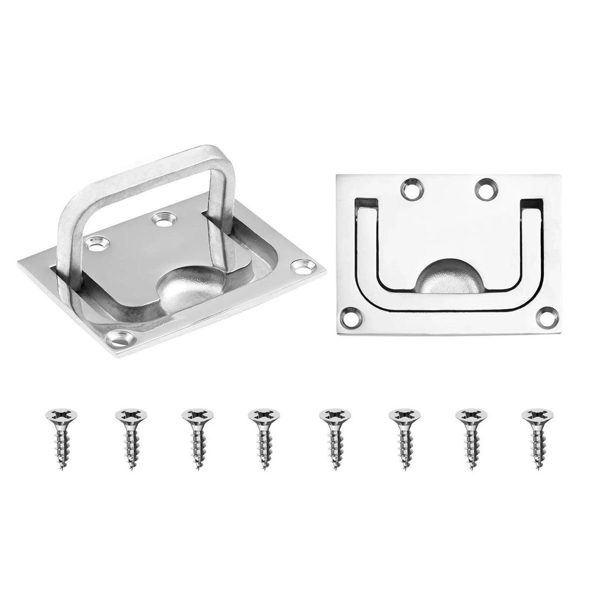 Foldable Recessed Pull Handle for Boat Hatch Latch Cabinet (316 Stainless Steel)