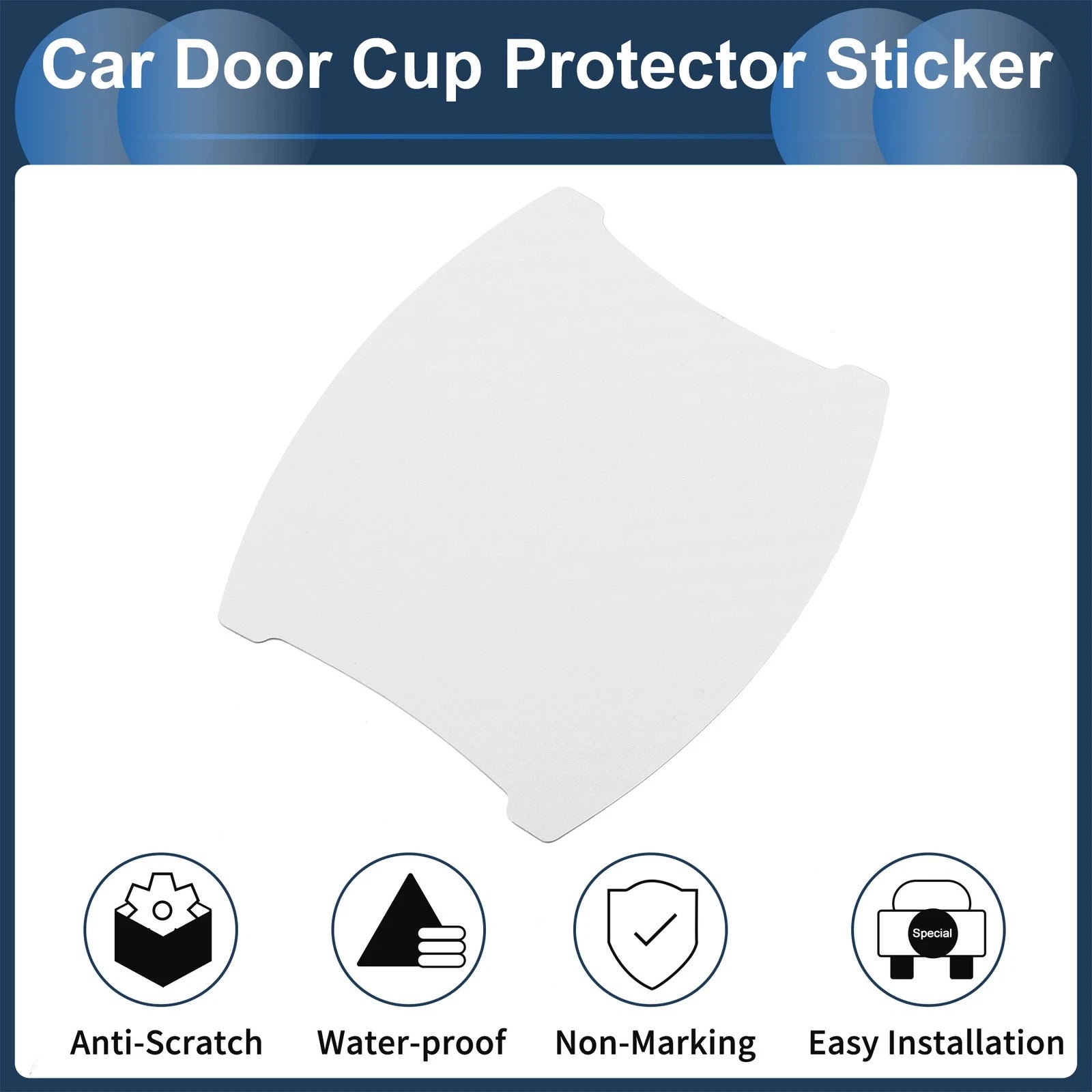 3D Car Door Handle Scratch Protector for Universal Vehicles (90x100mm)