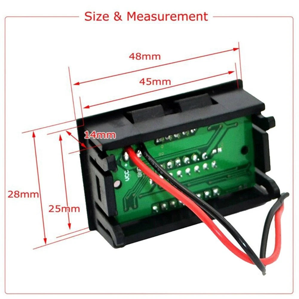 LED Digital Voltmeter for Marine Motorcycle (12V-60V)