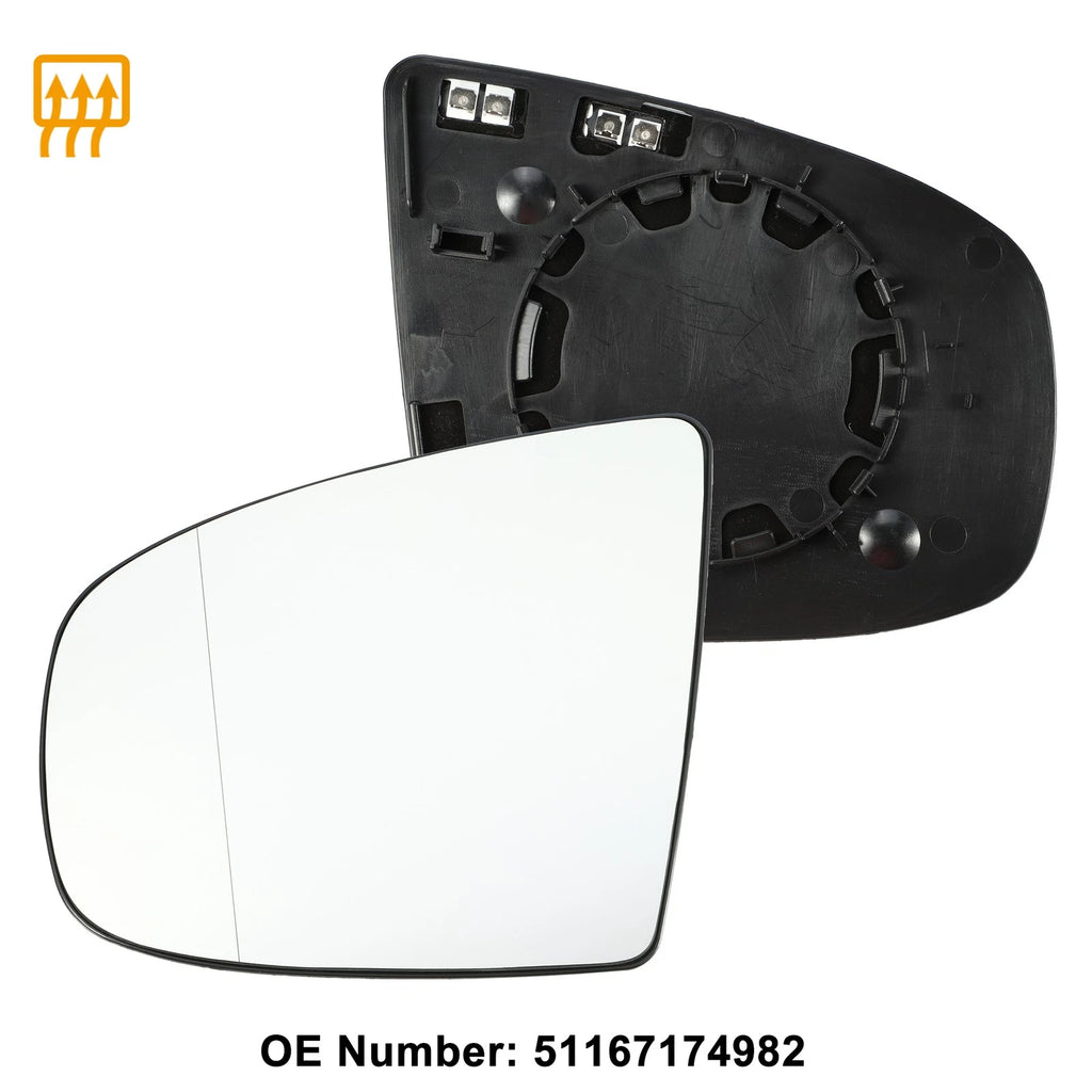 Left Mirror Glass Replacement With Backing Plate for BMW X6 (2008–2014)