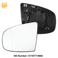 Left Mirror Glass Replacement With Backing Plate for BMW X6 (2008–2014)