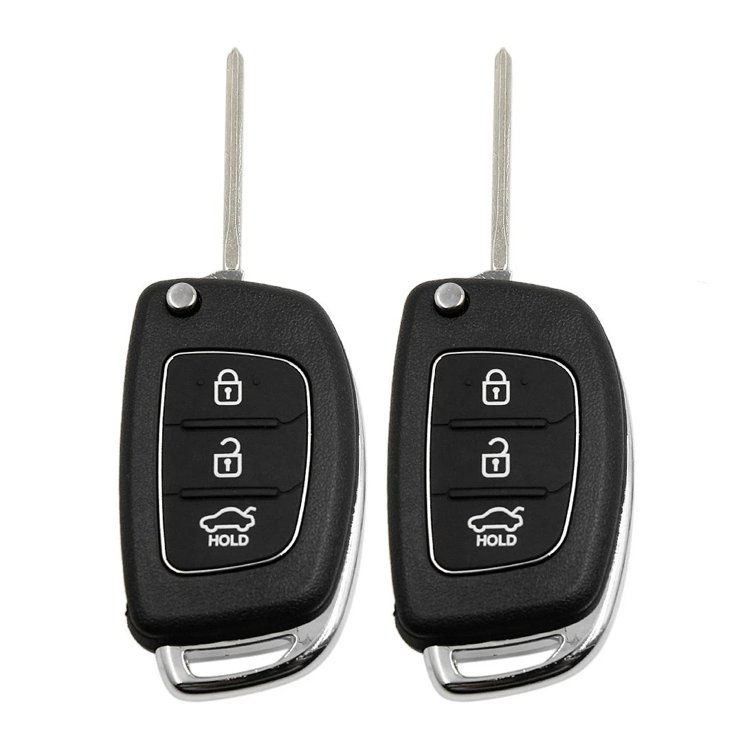 2 Pcs Uncut Flip Folding Key Fob Case Replacement for Hyundai (2006–2020)