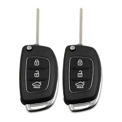 2 Pcs Uncut Flip Folding Key Fob Case Replacement for Hyundai (2006–2020)