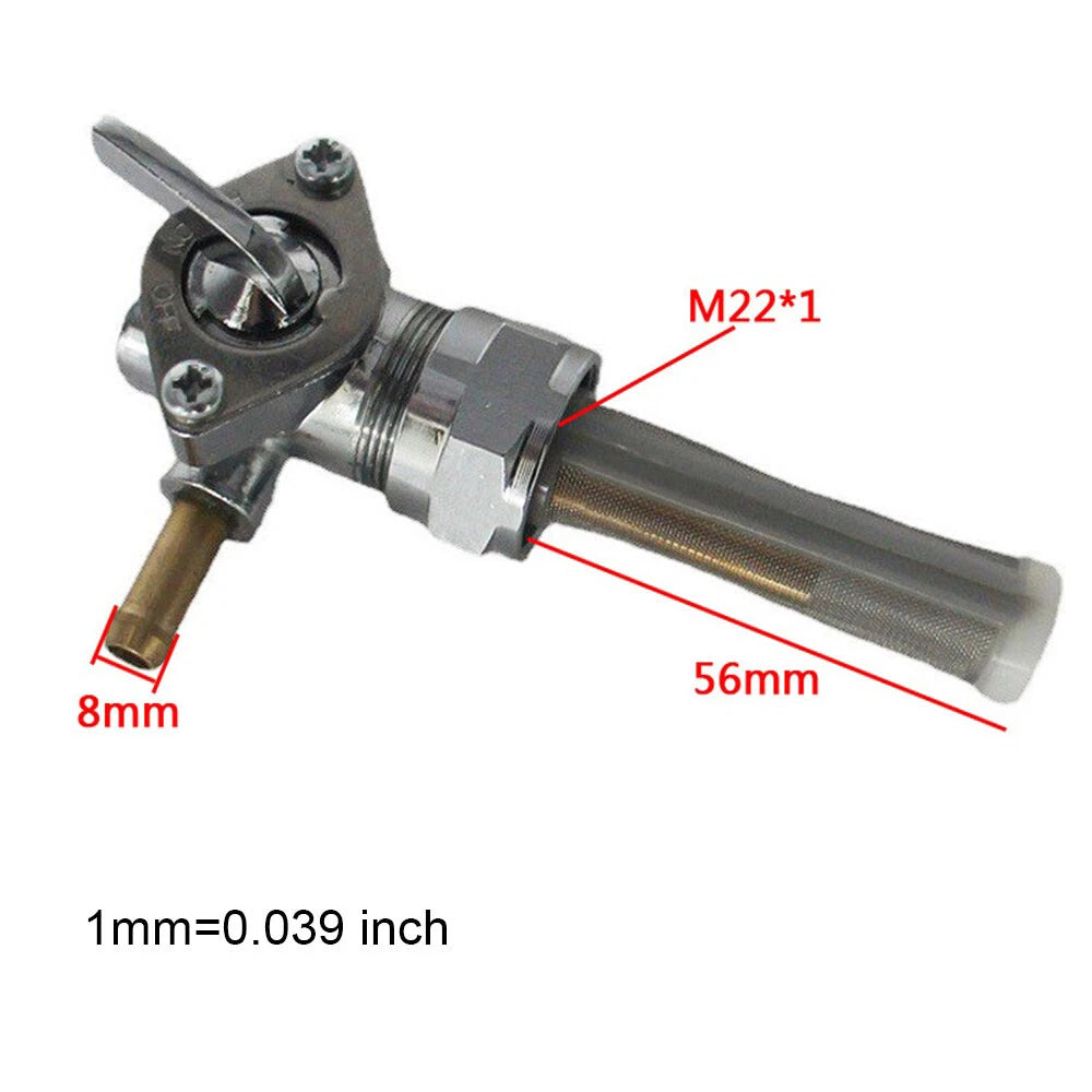 22mm Right Spigot Gas Fuel Valve Petcock for Harley Davidson (1975–1981) 62167-81 62163-75