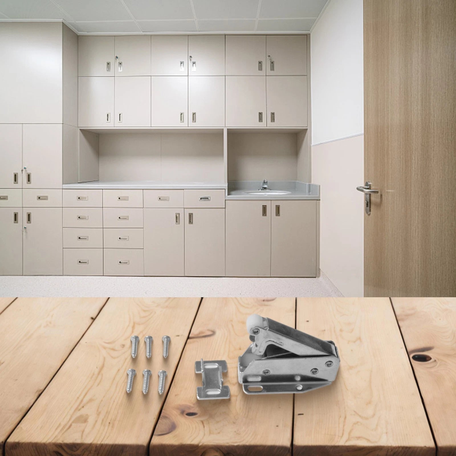 2X Invisible Push to Open Mechanism Automatic Bouncer Locks for Cabinets