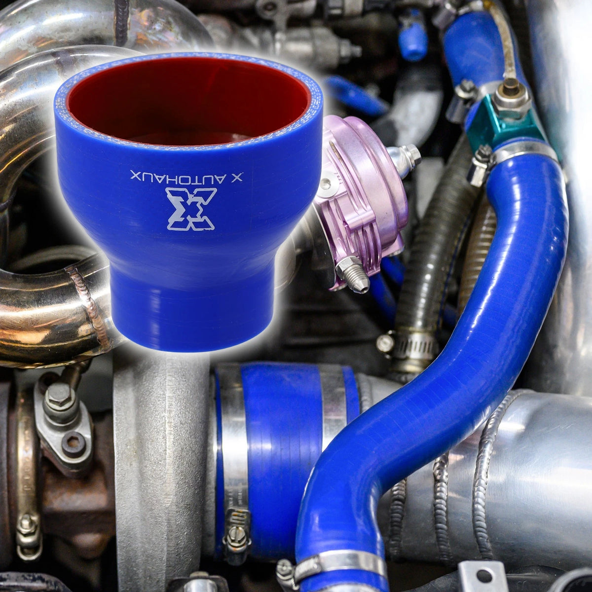 Silicone Hose Coupler Intercooler Tube 45-76mm for Car (1.77"-2.99" ID) Blue Red