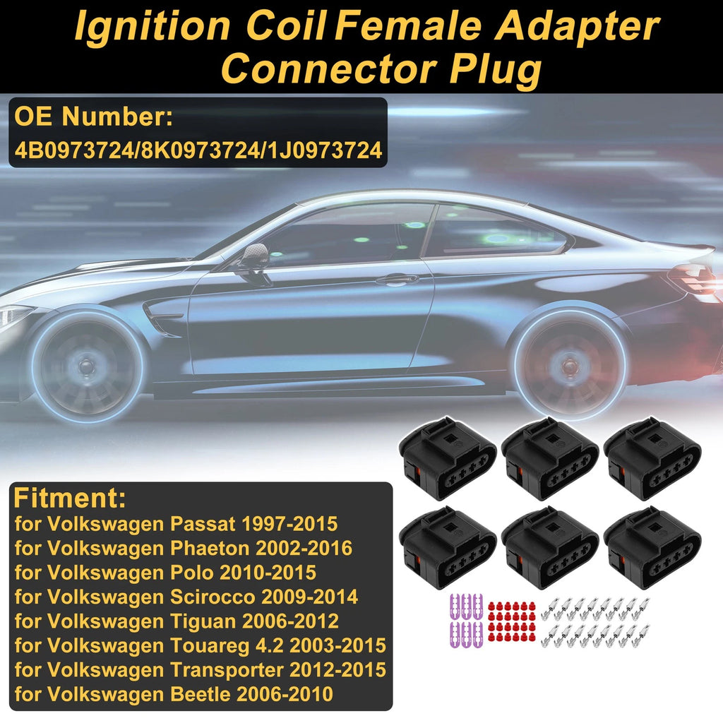 Ignition Coil Connector Plug with 4 Pins for Volkswagen Passat (2005–2015)