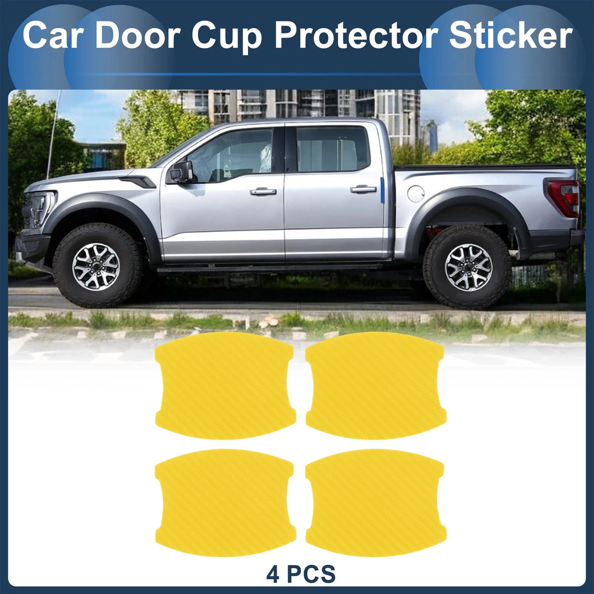 3D Car Door Handle Scratch Protector for Universal Vehicles (68x85mm)