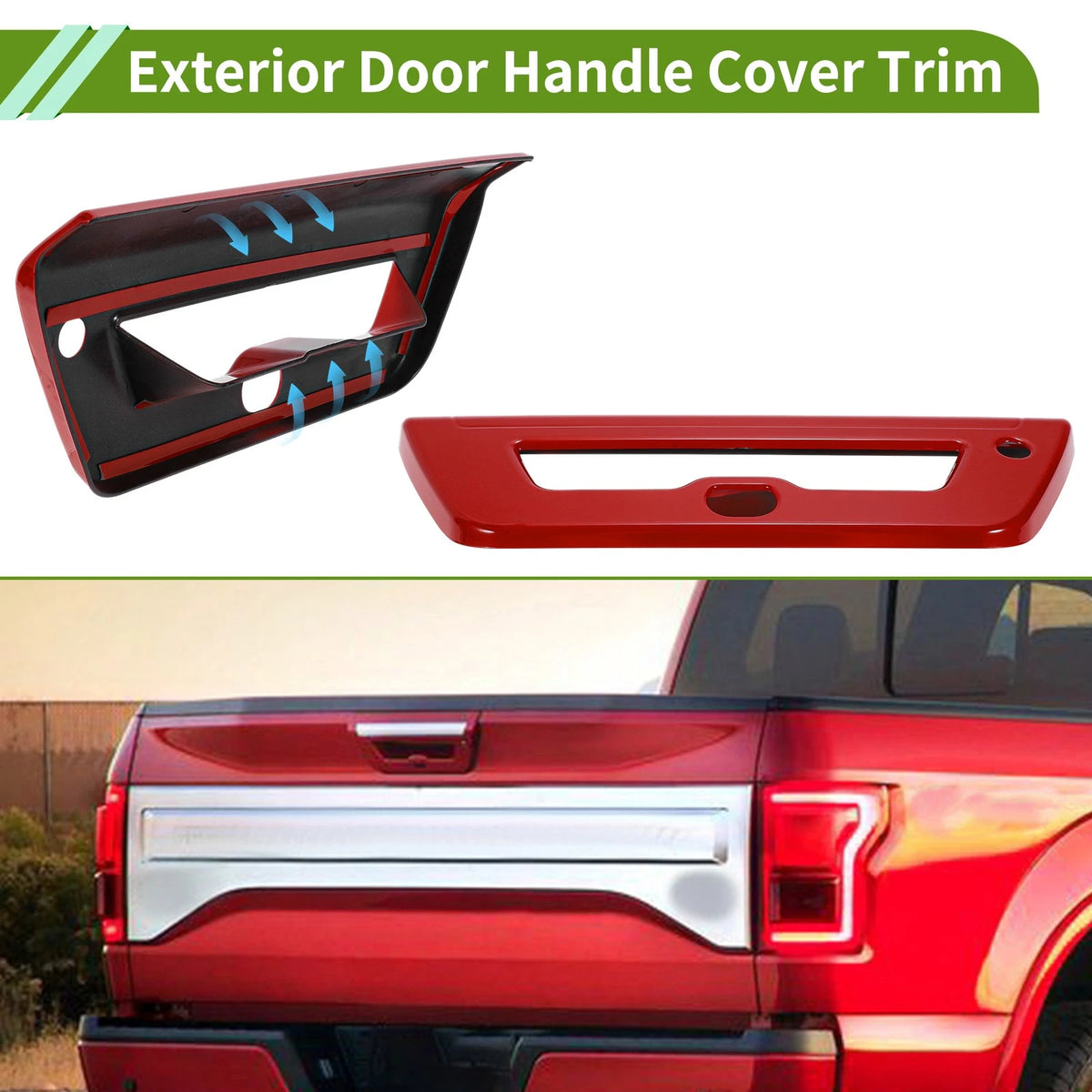 Tailgate Trim for Ford F150 (2015–2020) Red ABS 1 Pc