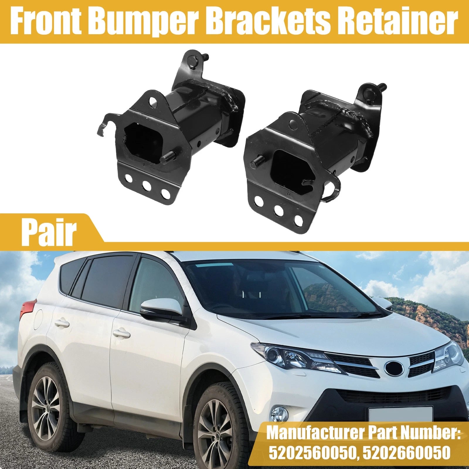 Bumper Bracket Pair Front Left Right for Lexus GX460 (2010–2021)