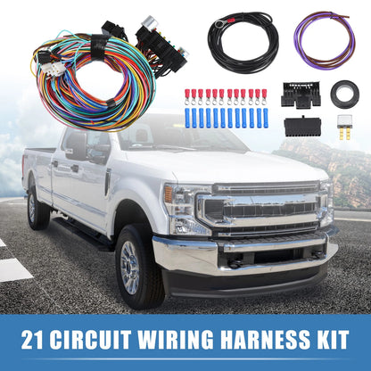 21 Circuit Wiring Harness Kit Replacement for GM Chevy Ford Truck (Universal)