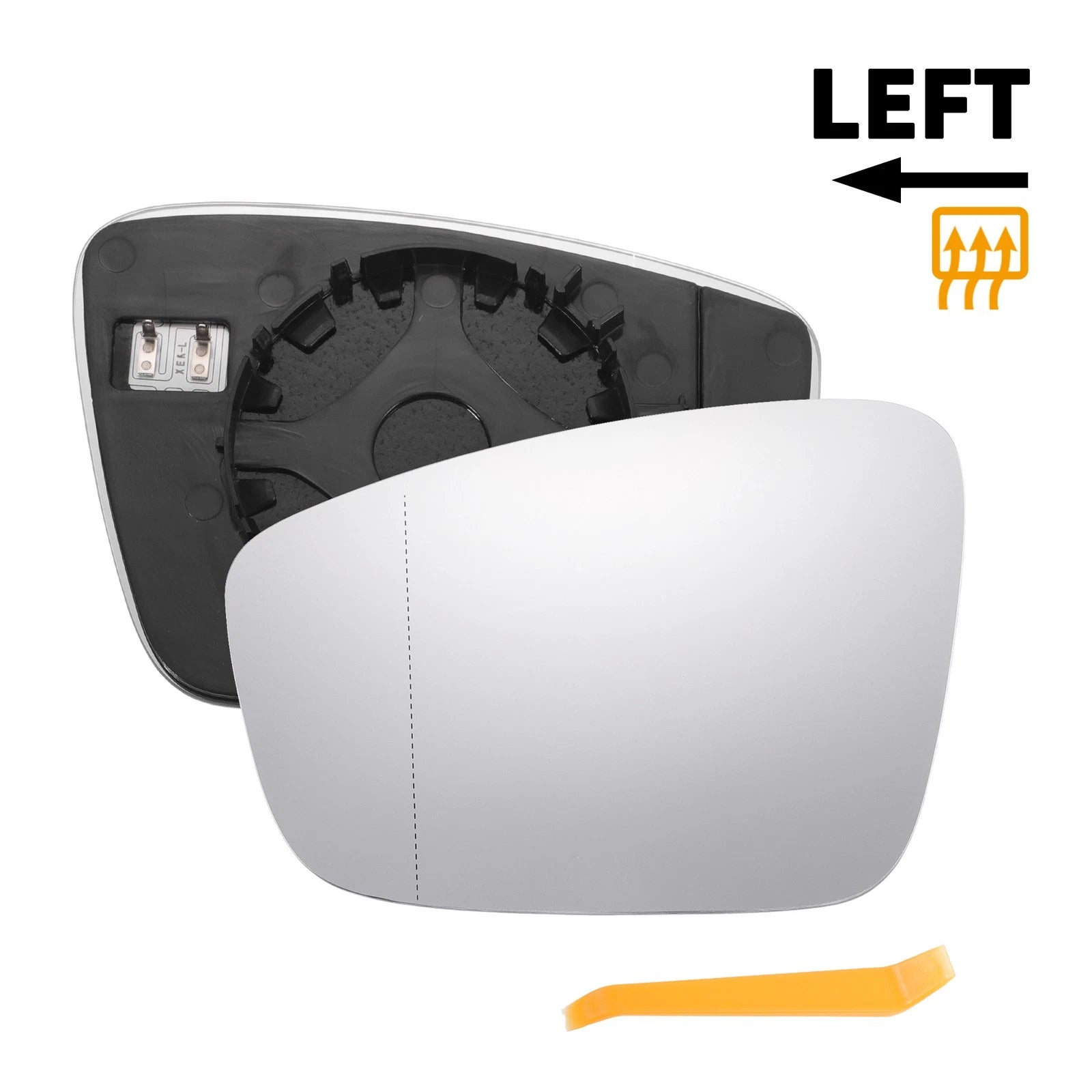 Left Side White Mirror Glass w Heated for Volkswagen Beetle Jetta (1999–2010)