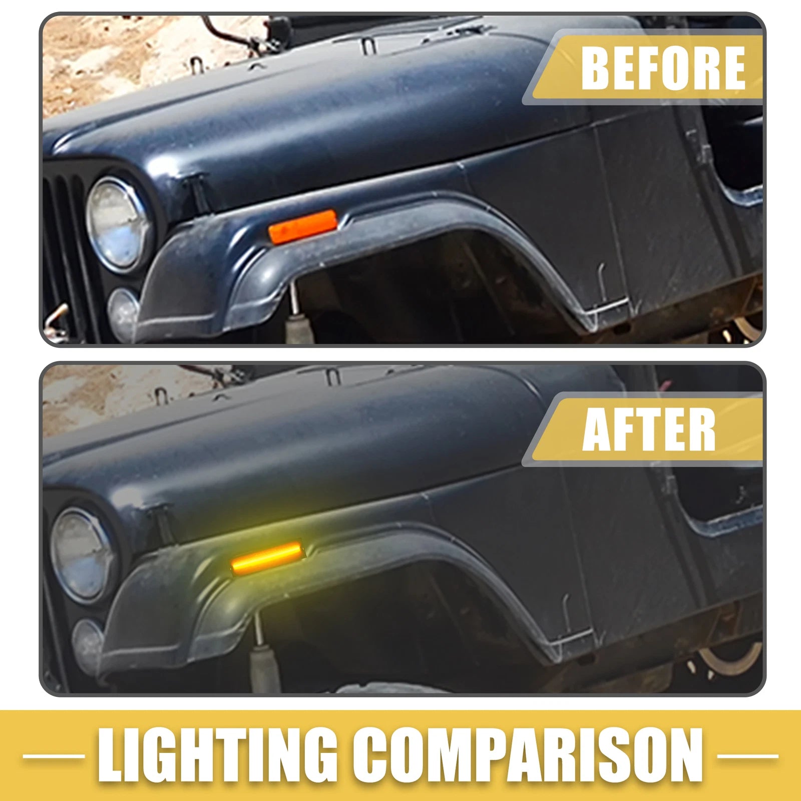 Front LED Side Marker Light 56001424 for Jeep (1 Pair)